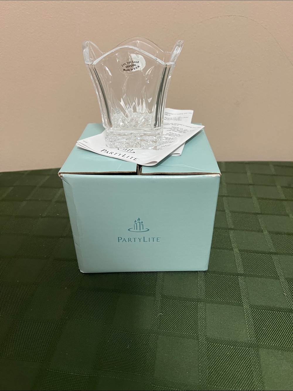 PartyLite Signature Crystal hurricane candle holder